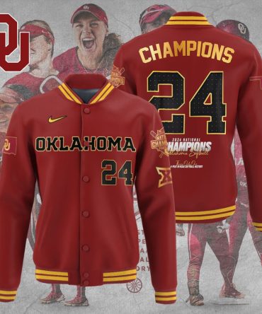 Celebrate Victory: Oklahoma Champions Red Varsity Jacket - Limited Edition 2024