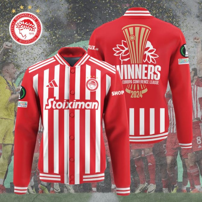 2024 Europa League Winners Jacket - Red/White Striped - Limited Edition Fan Gear