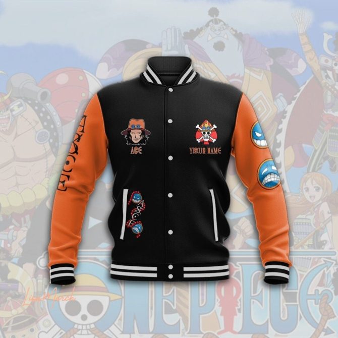 Custom Name Anime Varsity Jacket - Personalized Ace Design, Stylish & Unique! - Image 2