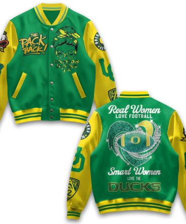 Duck Fans' Dream: Stylish Oregon Ducks Varsity Jacket - Women'S Football Love