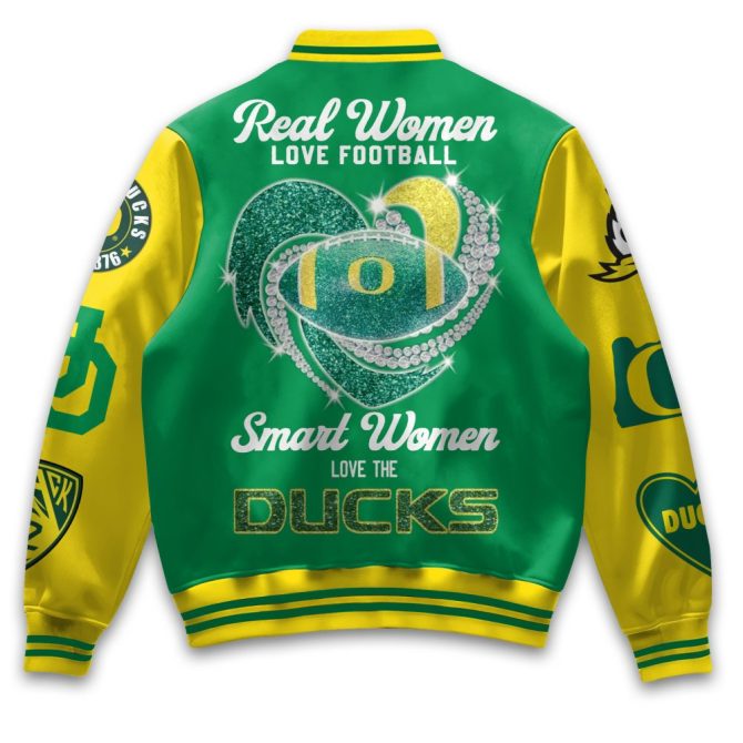 Duck Fans' Dream: Stylish Oregon Ducks Varsity Jacket - Women'S Football Love - Image 3