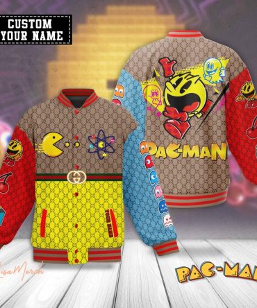 Customizable Pac-Man Retro Bomber Jacket – Vintage Arcade Style, Personalize Your Name!