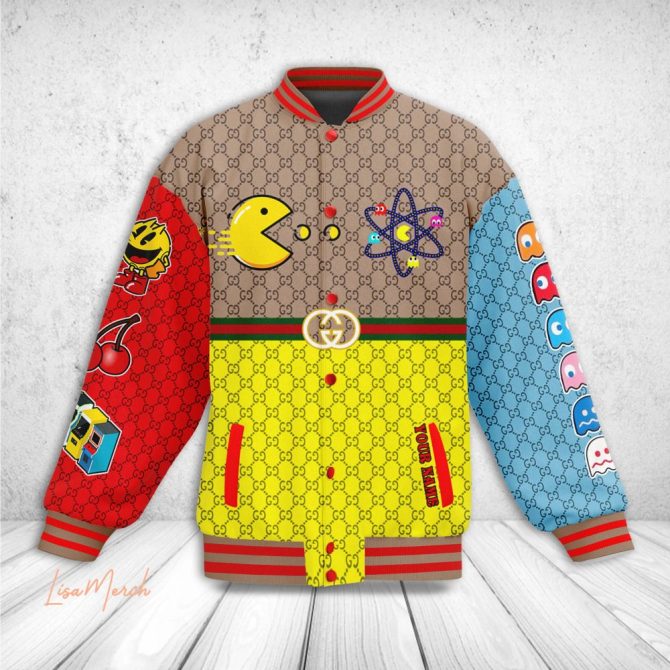 Customizable Pac-Man Retro Bomber Jacket – Vintage Arcade Style, Personalize Your Name! - Image 2