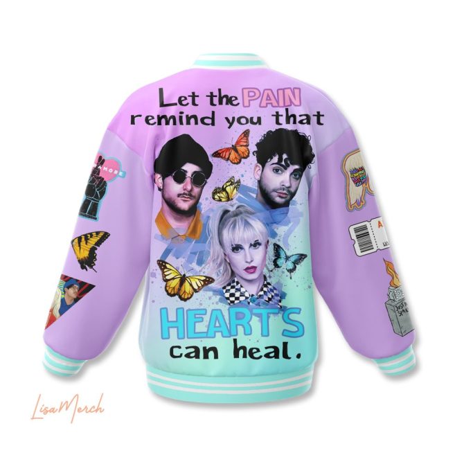 Colorful Retro Band Varsity Jacket – Unique Graphic Design & Inspiring Quotes - Image 3
