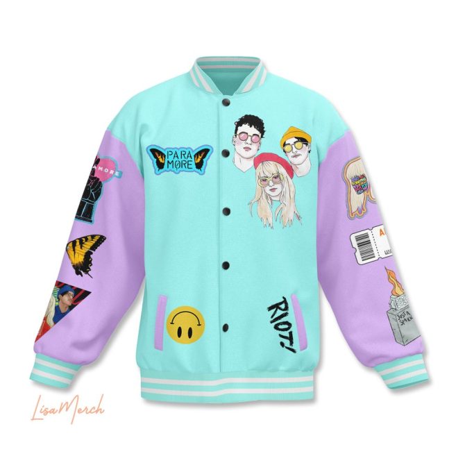 Colorful Retro Band Varsity Jacket – Unique Graphic Design & Inspiring Quotes - Image 2