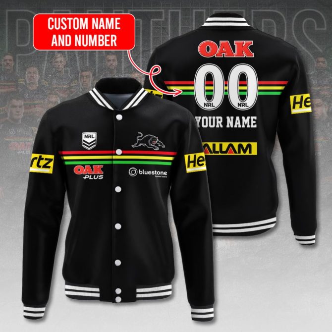 Custom Nrl Panthers Varsity Jacket - Add Your Name & Number - Perfect Fan Gift!