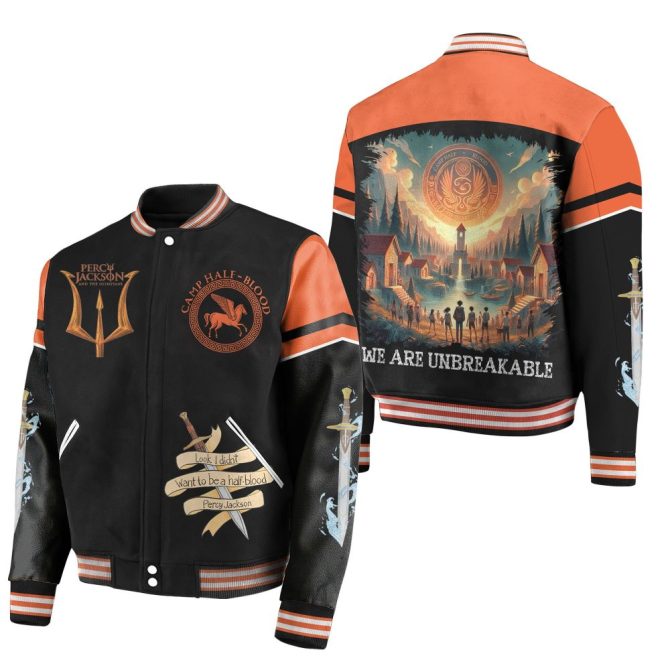 Camp Half-Blood Varsity Jacket - Unbreakable Design , Perfect For Fans & Collectors