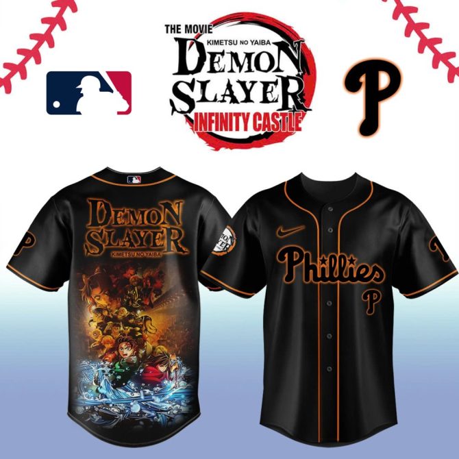 Demon Slayer X Phillies Limited Edition Baseball Jersey - Anime Fans Must-Have!