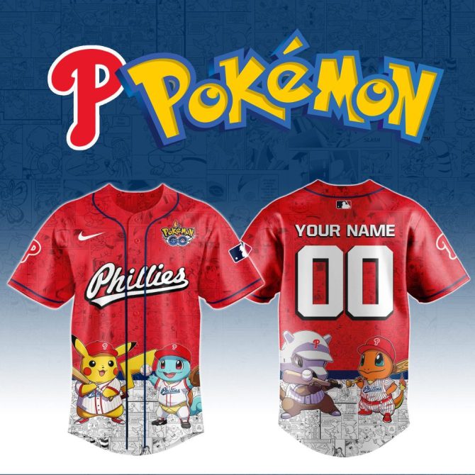 Custom Phillies Pokémon Jersey - Personalized Sports Fan Gear For Pokémon Lovers