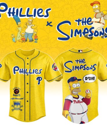 Limited Edition Phillies X Simpsons Baseball Jersey - Iconic Crossover Design - Perfect For Fans!