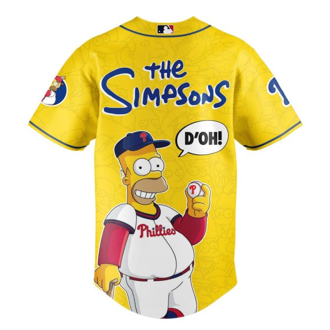 Limited Edition Phillies X Simpsons Baseball Jersey - Iconic Crossover Design - Perfect For Fans! - Image 3