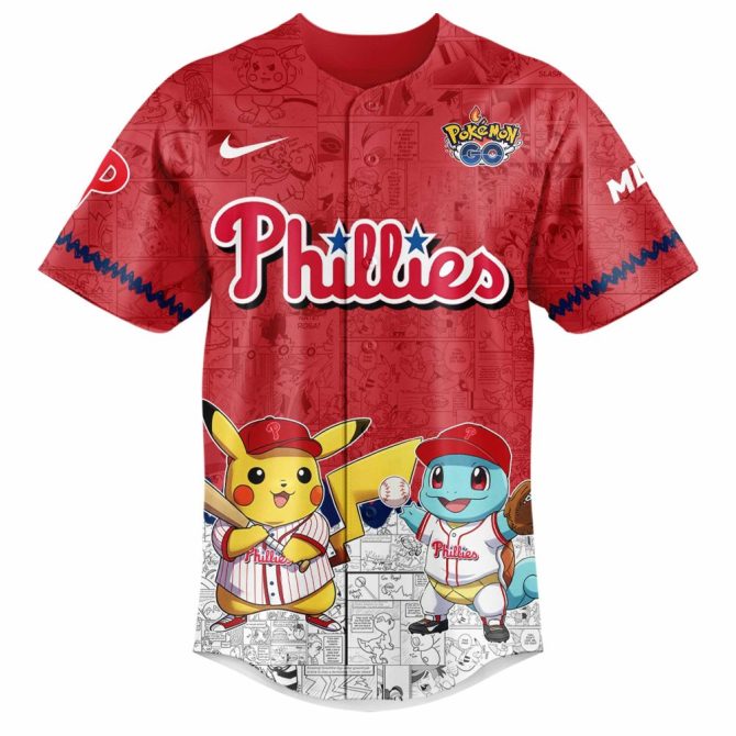 Limited Edition Pokémon Phillies Jersey - Pikachu & Friends Design - Image 2