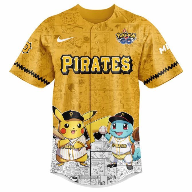 Limited Edition Pokémon X Pirates Jersey - Pikachu & Friends Design, Perfect For Fans! - Image 2