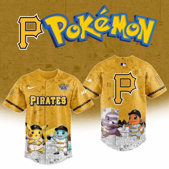 Limited Edition Pokémon X Pirates Jersey - Pikachu & Friends Design, Perfect For Fans!