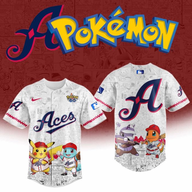 Limited Edition Pokémon Baseball Jersey - Pikachu, Charmander & Squirtle Design - Perfect Gift For Fans!