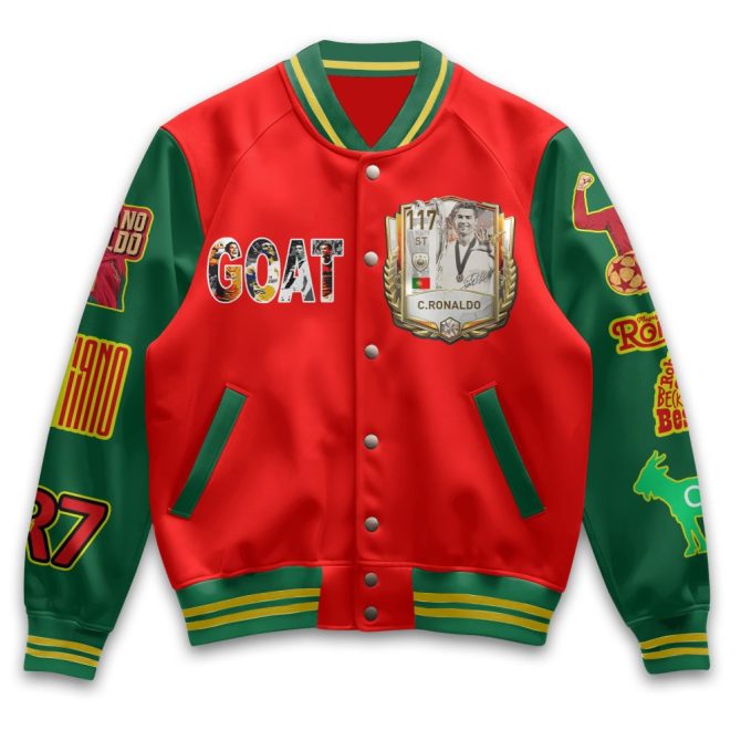 Festive Christmas Varsity Jacket - Fun Graphic Holiday Wear For Soccer Fans - Image 2