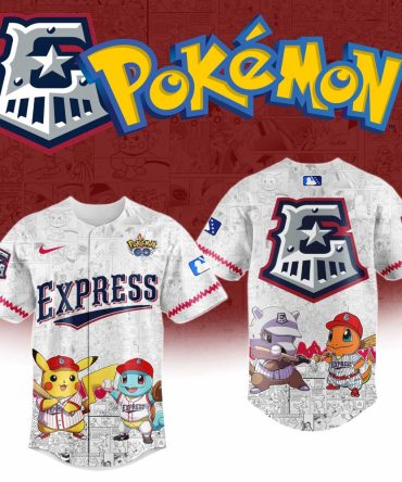Limited Edition Pokémon X Express Baseball Jersey – Pikachu, Squirtle, Charmander Design