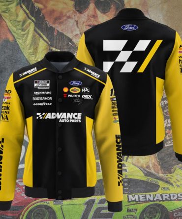Men'S Racing Team Jacket - Black/Yellow, Premium Auto Parts Design, Limited Edition