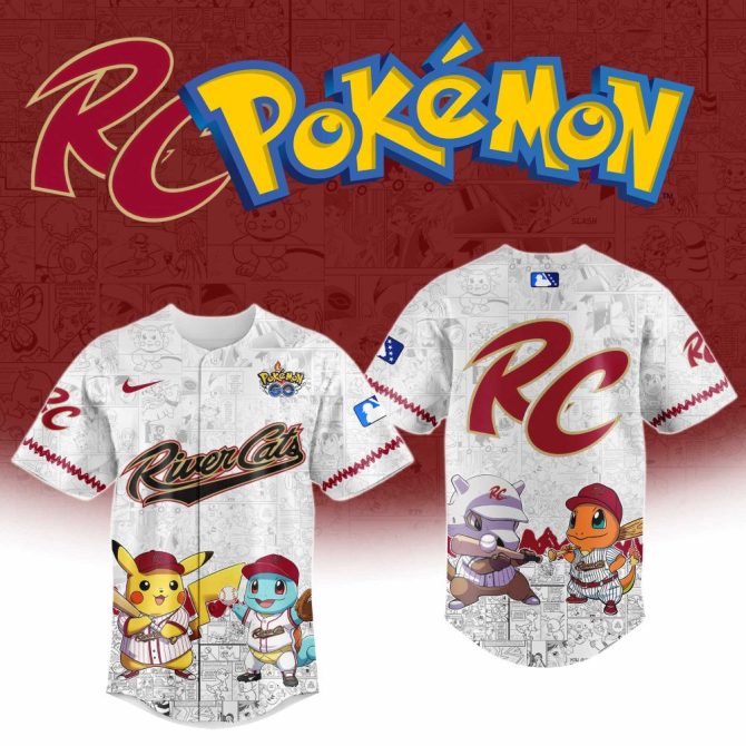 Limited Edition Pokémon River Cats Baseball Jersey - Pikachu & Friends Design