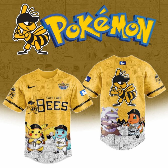 Limited Edition Pokémon Salt Lake Bees Jersey - Collectible Fan Gear For Pokémon Go Enthusiasts!