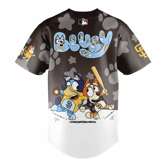 Bluey & Bingo Padres Baseball Jersey - Fun Sports Apparel For Kids & Fans - Image 3
