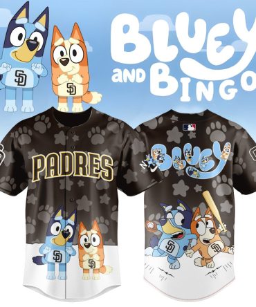 Bluey & Bingo Padres Baseball Jersey - Fun Cartoon Design For Kids & Fans!