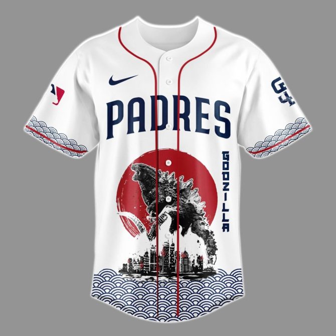 Godzilla X Padres Limited Edition Jersey – Iconic Design For Ultimate Fans! - Image 2