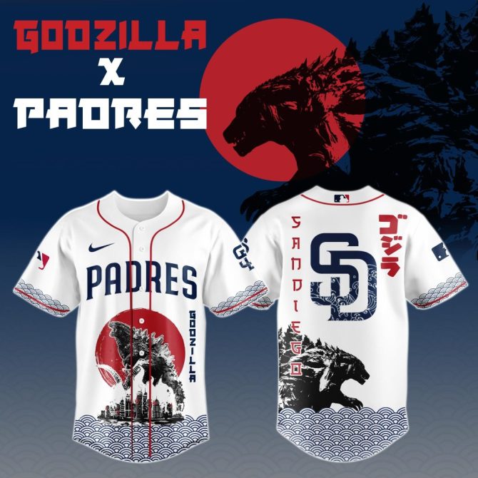 Godzilla X Padres Limited Edition Jersey – Iconic Design For Ultimate Fans!