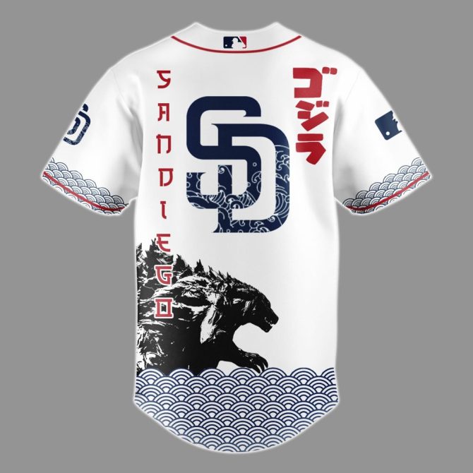 Godzilla X Padres Limited Edition Jersey – Iconic Design For Ultimate Fans! - Image 3