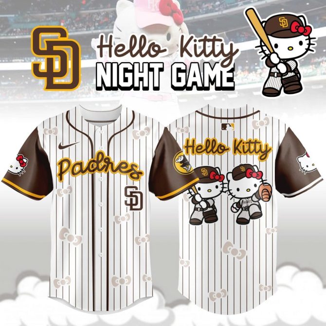 Exclusive Hello Kitty X Padres Baseball Jersey - Limited Edition Night Game Design