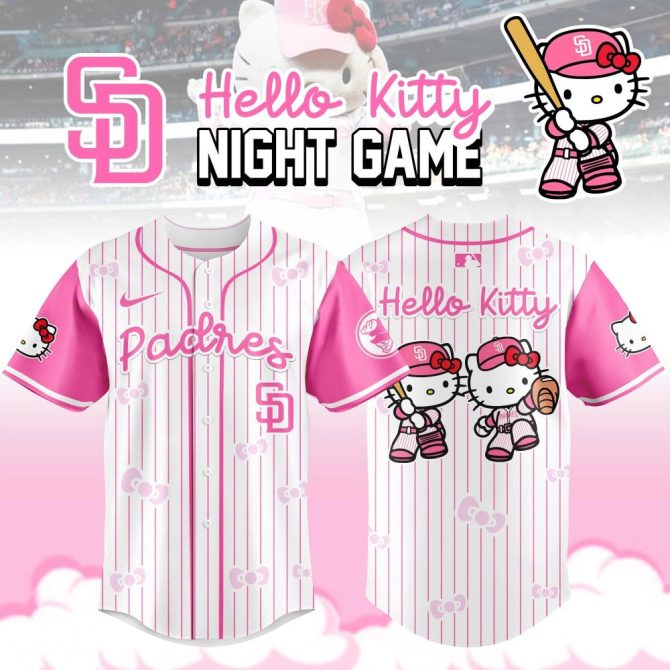 Limited Edition Hello Kitty Padres Baseball Jersey - Perfect For Fans & Collectors!