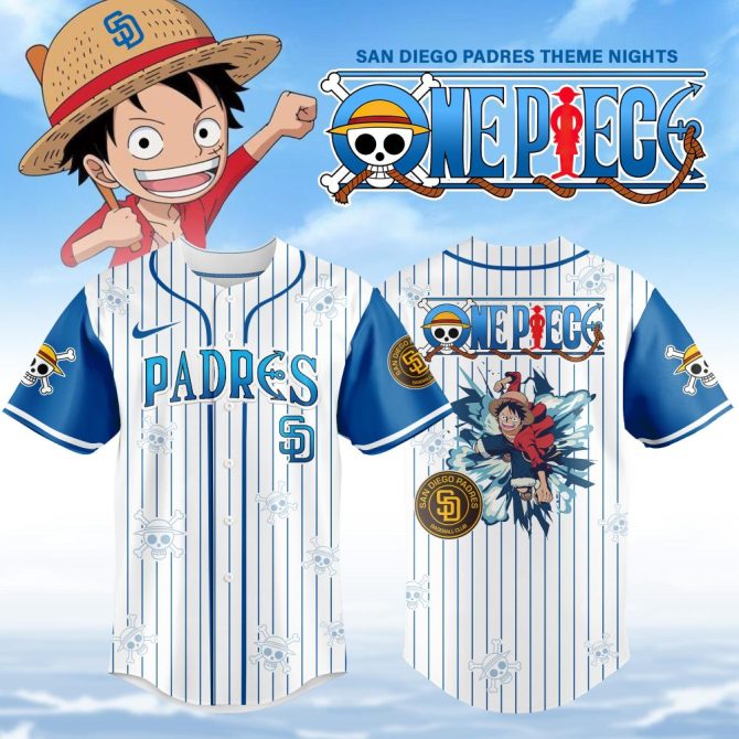 Limited Edition San Diego Padres One Piece Anime Baseball Jersey – Unisex Fans' Collectible