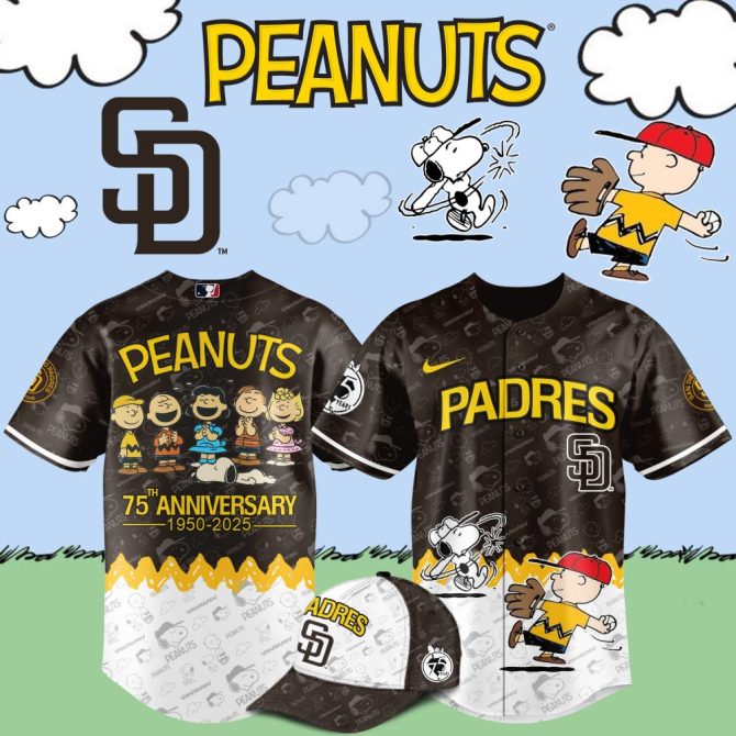Limited Edition Peanuts Padres 75Th Anniversary Jersey & Cap Set - Celebrate In Style!