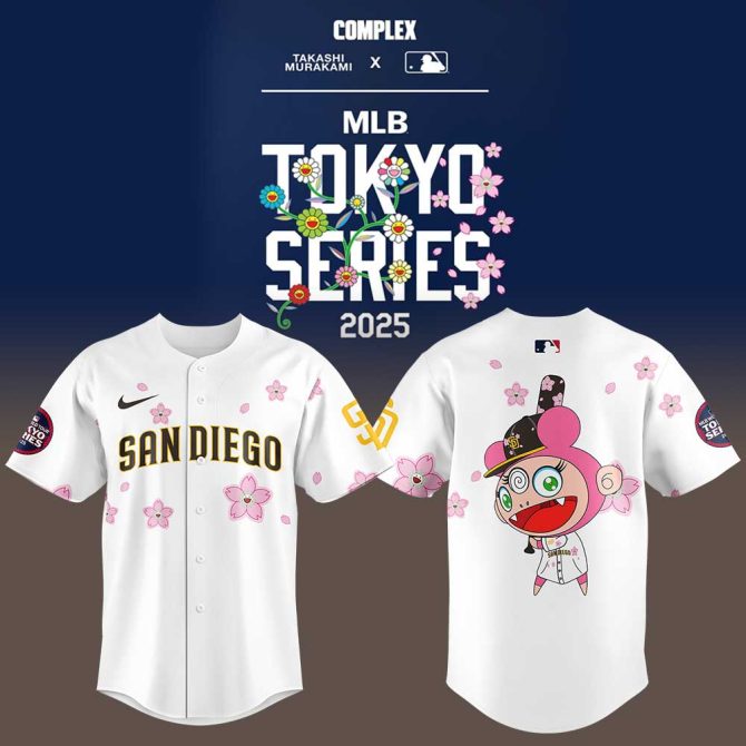 Limited Edition San Diego Mlb Tokyo Series 2025 Jersey - Murakami Design, Cherry Blossom Art
