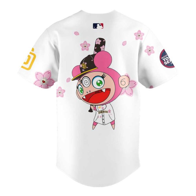 Limited Edition San Diego Mlb Tokyo Series 2025 Jersey - Murakami Design, Cherry Blossom Art - Image 3