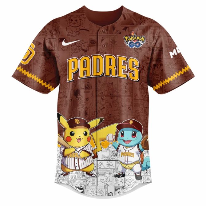 Limited Edition Pokémon X Padres Jersey - Catch 'Em All Style! - Image 2