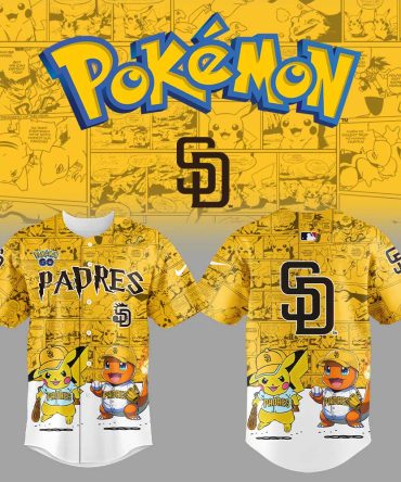 Limited Edition Pokémon Padres Jersey - Pikachu & Charmander Design For Fans