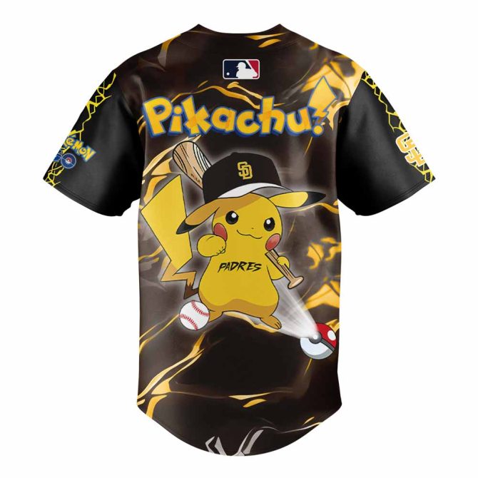 Limited Edition Pokémon Go Padres Pikachu Baseball Jersey – Unisex Fan Gear - Image 3