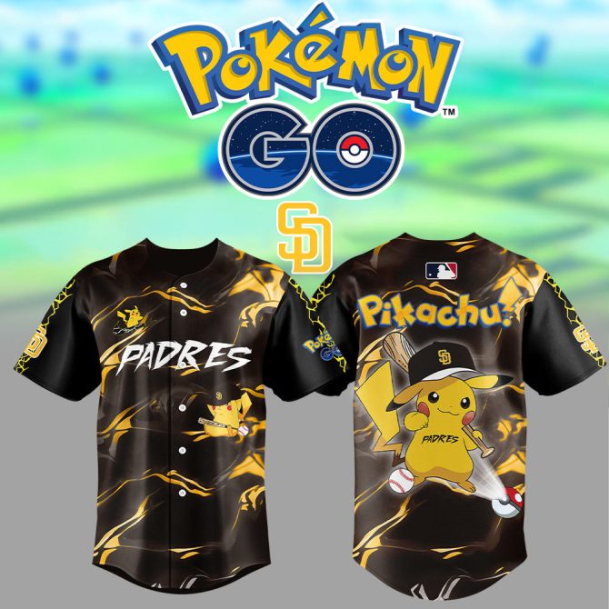 Limited Edition Pokémon Go Padres Pikachu Baseball Jersey – Unisex Fan Gear