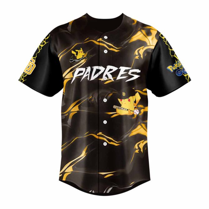 Limited Edition Pokémon Go Padres Pikachu Baseball Jersey – Unisex Fan Gear - Image 2