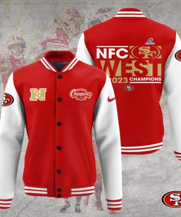 2023 Nfc West Champs Varsity Jacket - Red & White, Premium Quality