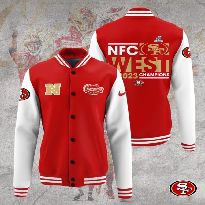 2023 Nfc West Champs Varsity Jacket - Red & White, Premium Quality