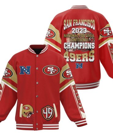 2023 San Francisco 49Ers Nfc Champs Jacket - Red Varsity Style, Official Merchandise