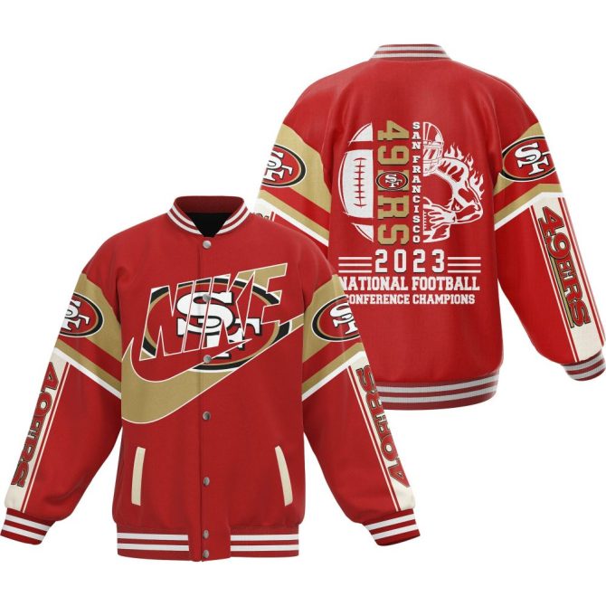 2023 San Francisco 49Ers Nike Varsity Jacket - National Champions Edition, Red & Gold