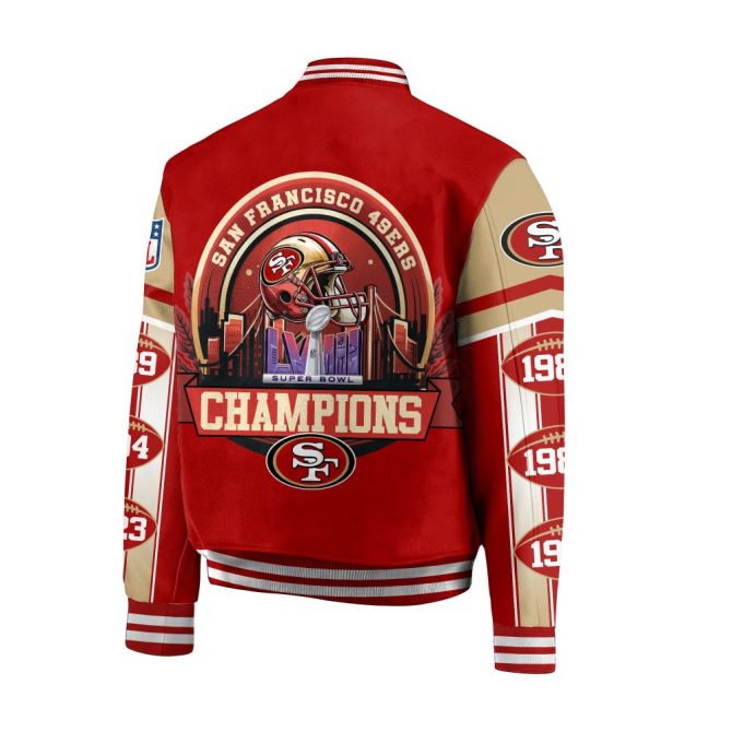 49Ers Super Bowl Champions Jacket - Limited Edition Nfl Varsity Coat - Image 2