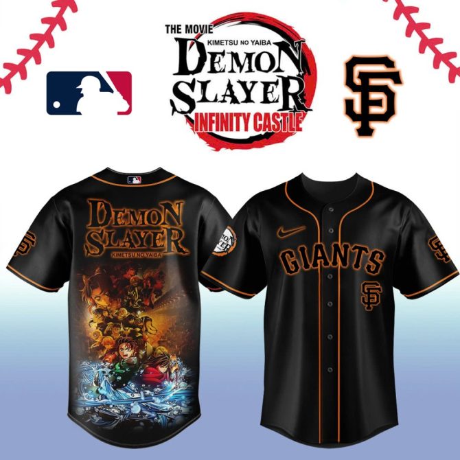 Exclusive Demon Slayer X Giants Baseball Jersey - Anime Fan Must-Have!