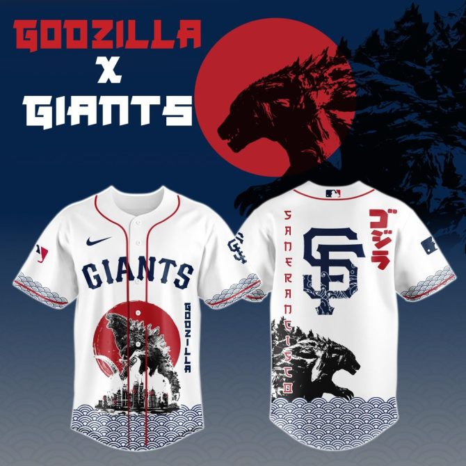 Limited Edition Godzilla X Giants Baseball Jersey – Iconic Collaboration Apparel