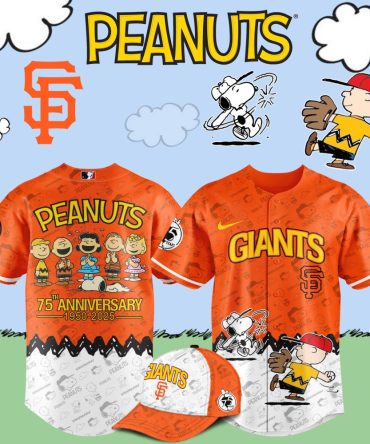Limited Edition Peanuts 75Th Anniversary Giants Jersey & Cap Set - Celebrate In Style!