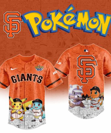 Limited Edition Giants X Pokémon Jersey - Pikachu & Charizard Design - Perfect For Fans!