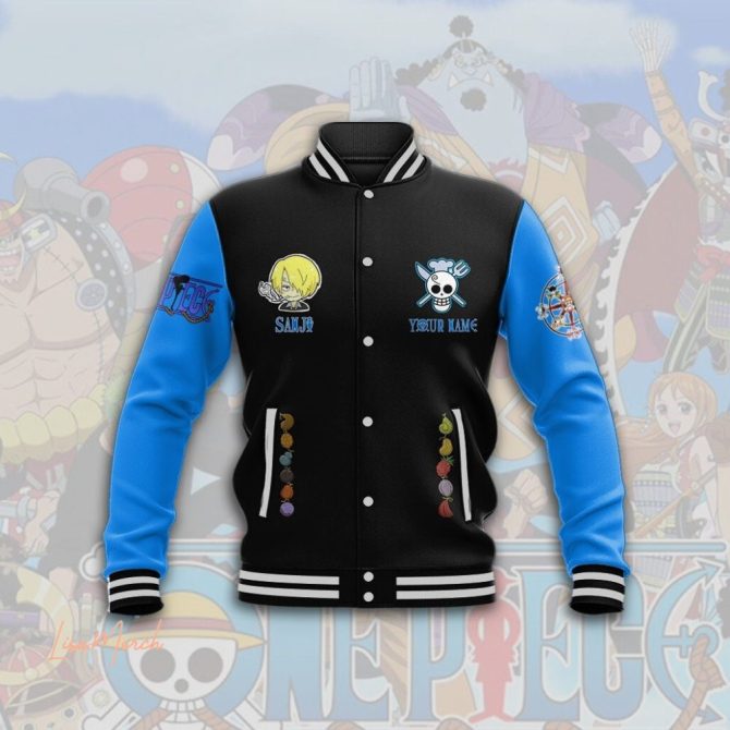 Custom Name Anime Varsity Jacket - One Piece Inspired Design, Perfect Gift For Fans - Image 2
